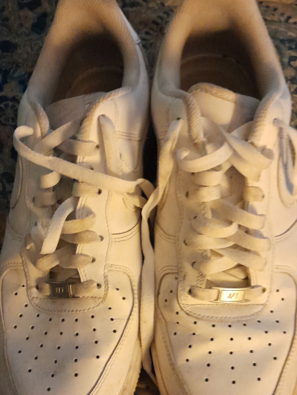 Nike Air Force 1 Size 11 Mens White Sneakers Has Some Wear